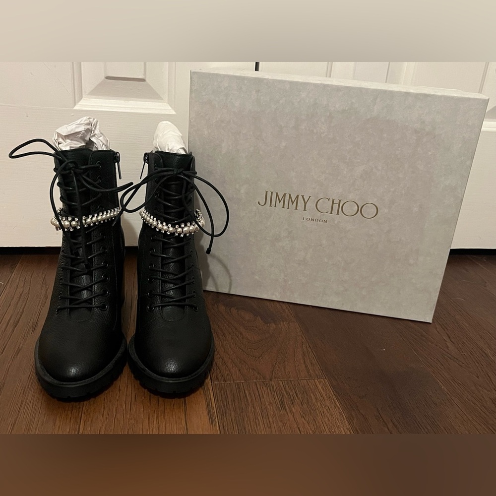Jimmy Choo Cruz Combat Ankle Boot Size 39